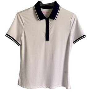 Lillie Green White and Blue Polo Shirt Women's Small NEW